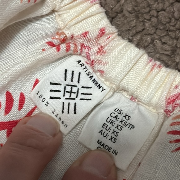 Artisan NY Linen Boho Style Dress-Sz Xs-Pink/Red - Picture 14 of 15